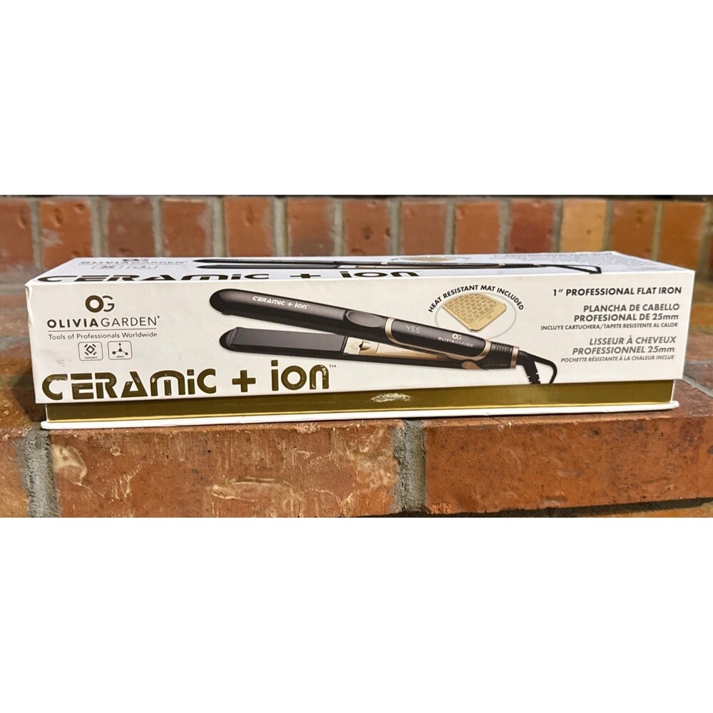 OLIVIA GARDEN CERAMIC + ION 1" PROFESSIONAL FLAT HAIR IRON CI-FL1 -NEW IN BOX